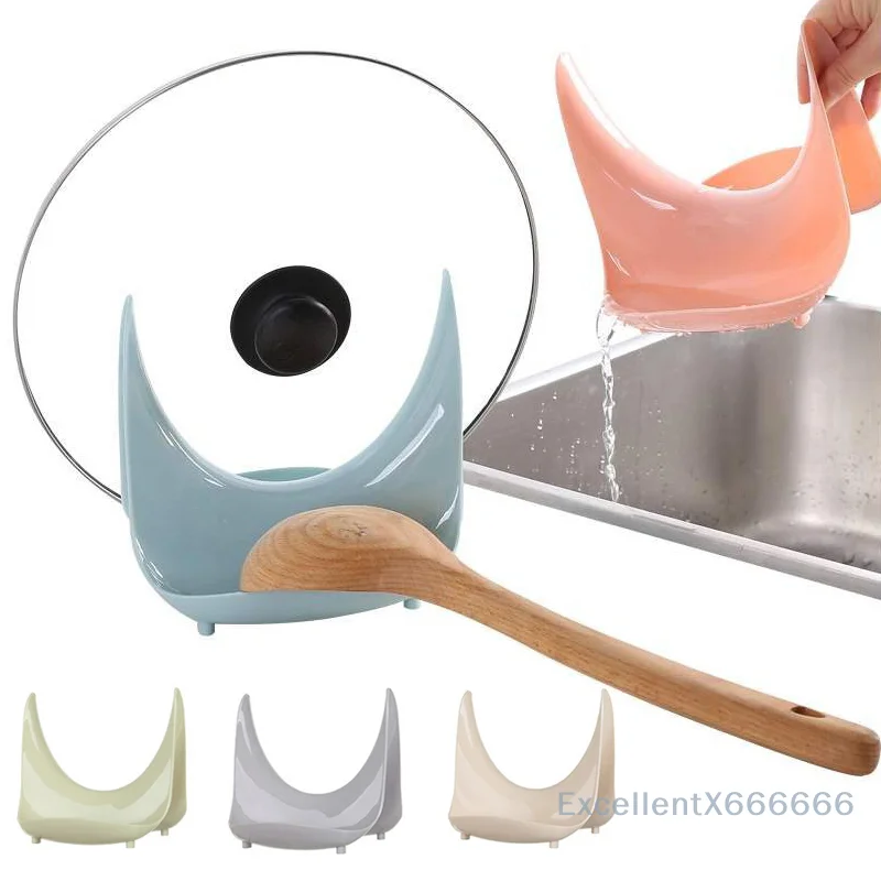 

Kitchen Organizer Pan Pot Lid Holder Stand Rack Spoon Rest Pot Lid Spatula Soup Spoon Storage Shelf Accessories Kitchen Tools