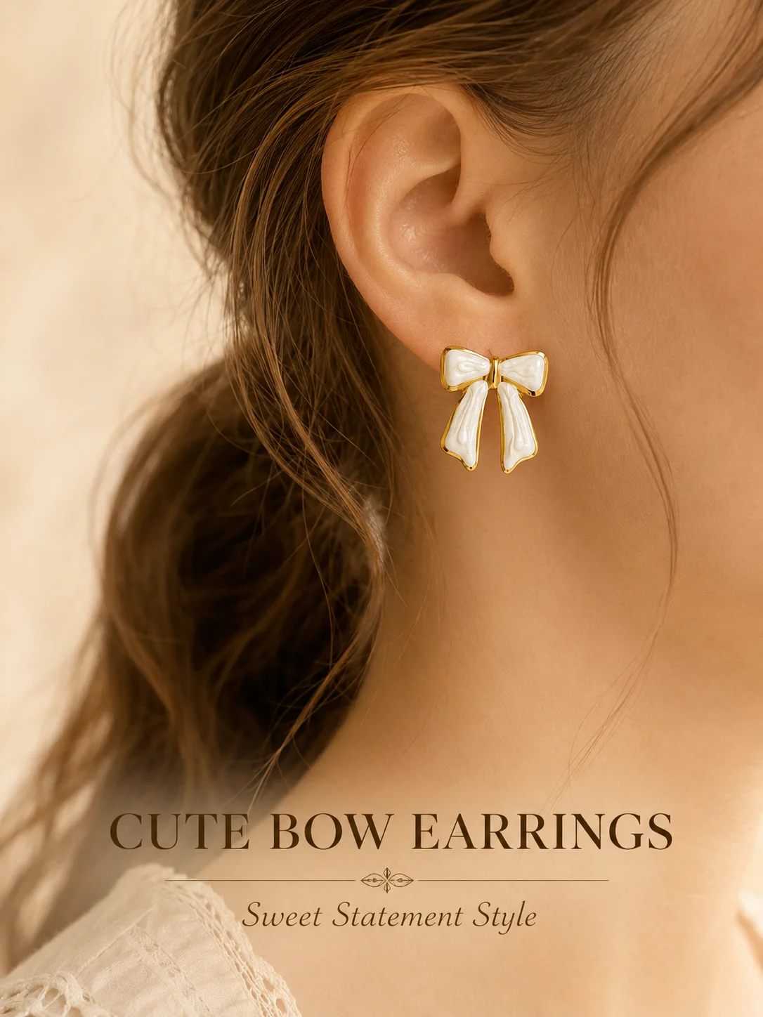 Bow Necklace Earrings Set, Gol - Ribbon Bow Gift review and price