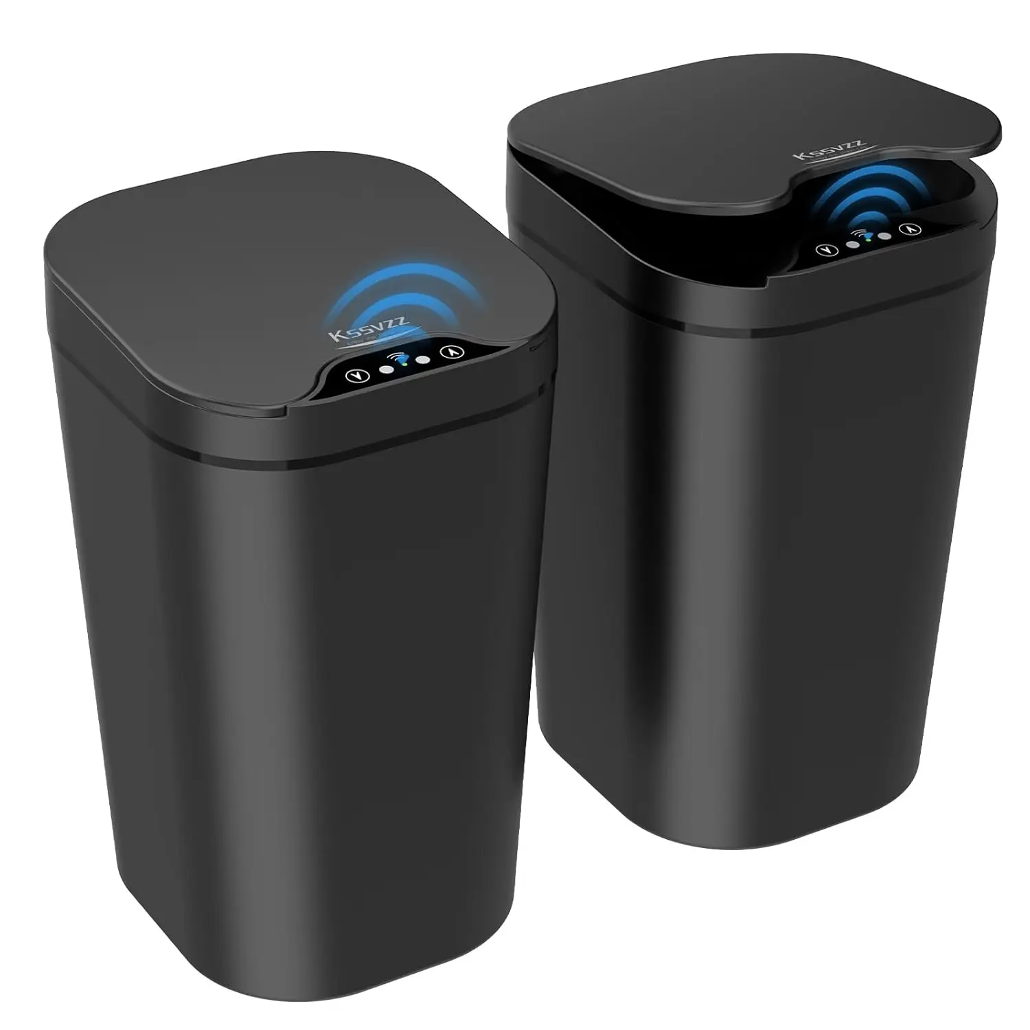 

2 Pack Automatic Small Bathroom Trash Can with Lid - 2.5 Gallon Touchless Electric Garbage Can, Motion Sensor Smart Trash Bin
