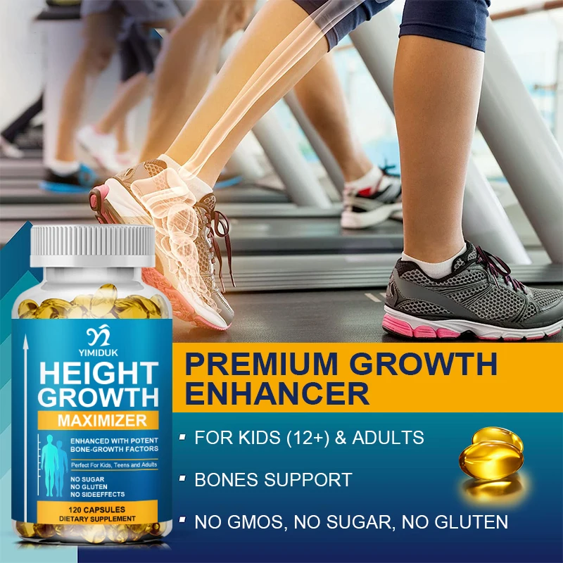 Height Growth Capsules Maximizer Promote Bone Growth and Health Calcium Vitamins Get Taller Supplement