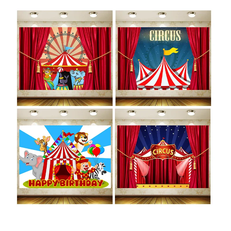 circus  Background Party Supplies Decoration Customize game Backdrop Baby Shower Banner Kid Faovr Room Decor