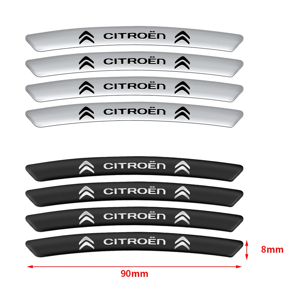 4/8pcs Car Tire Rim Aluminum Sticker Decal Racing Rim Decorative Sticker For Citroen C1 C2 C3 Grand C4 Picasso C4L VTS C-ELYSEE