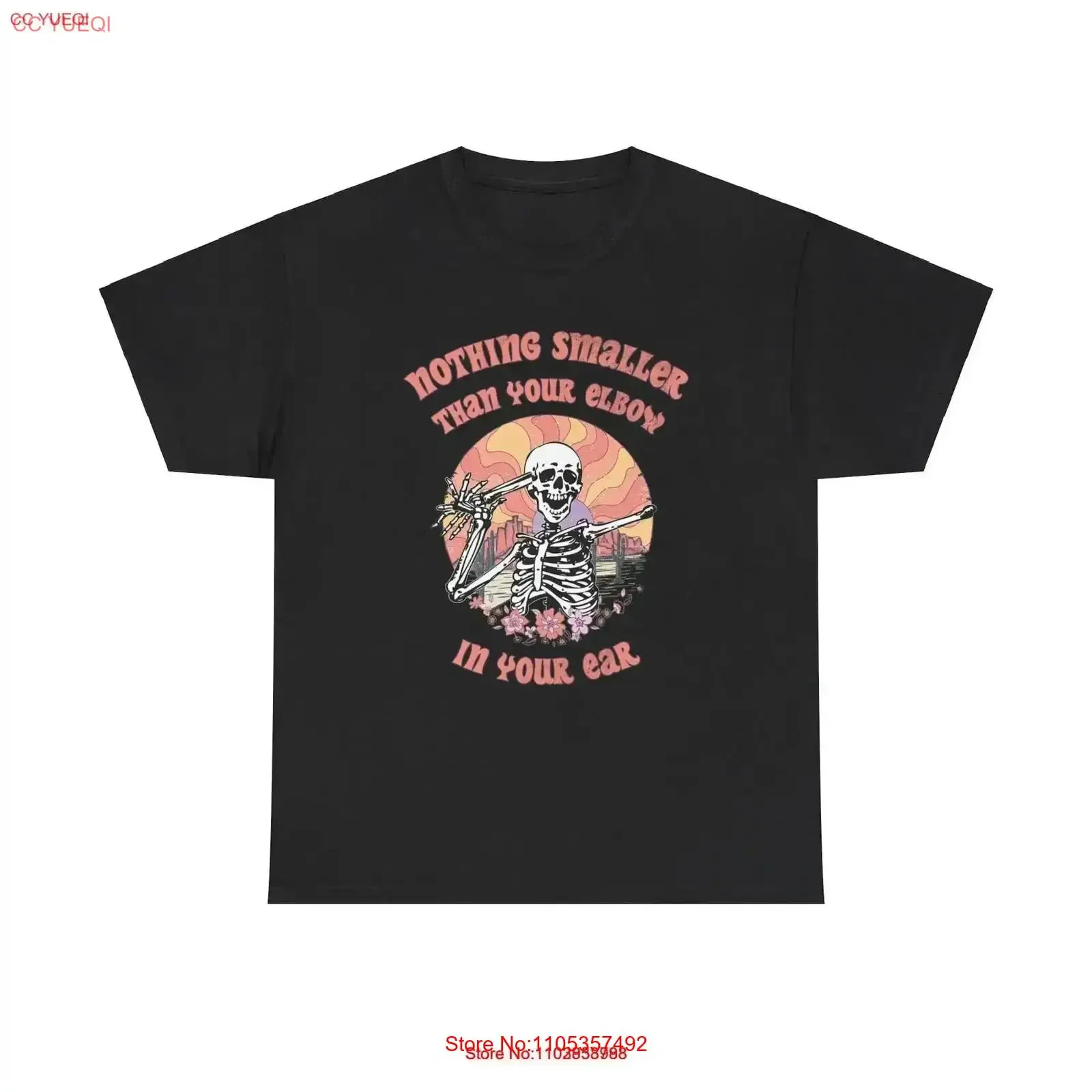 Groovy Audiologist T-Shirt „Nothing Smaller Than Your Elbow in Ear Future Skeleton Audiology“ im Vintage-Stil, gewaschene Mode-Streetwear