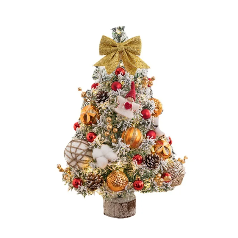 Christmas decoration mini Christmas tree with lamp desktop small ornament 0.6 meters home simulation tree package
