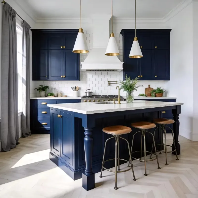 Ready to Assemble RTA Shaker Kitchen Cabinets With Island Solid Wood Kitchen Cabinetry for Farmhouse Kitchen