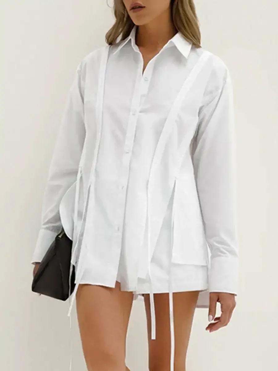 Conjunto casual de pantalones calientes elásticos de manga larga atados con cuello francés 2025 Confort moda de verano europea y americana nuevo conjunto de dos piezas