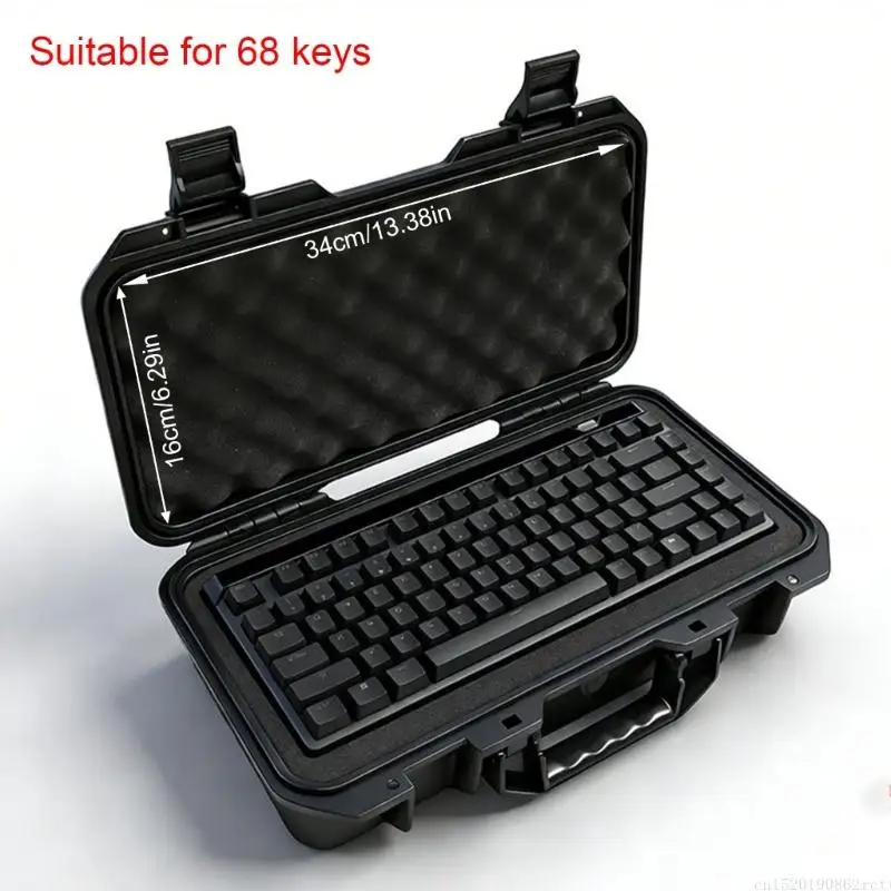 D5BB Heavy Duty Travel Dustproof Case Shockproof Portable Storage Bag Replacement for 68 Keys Mechanical Keyboard Accessories