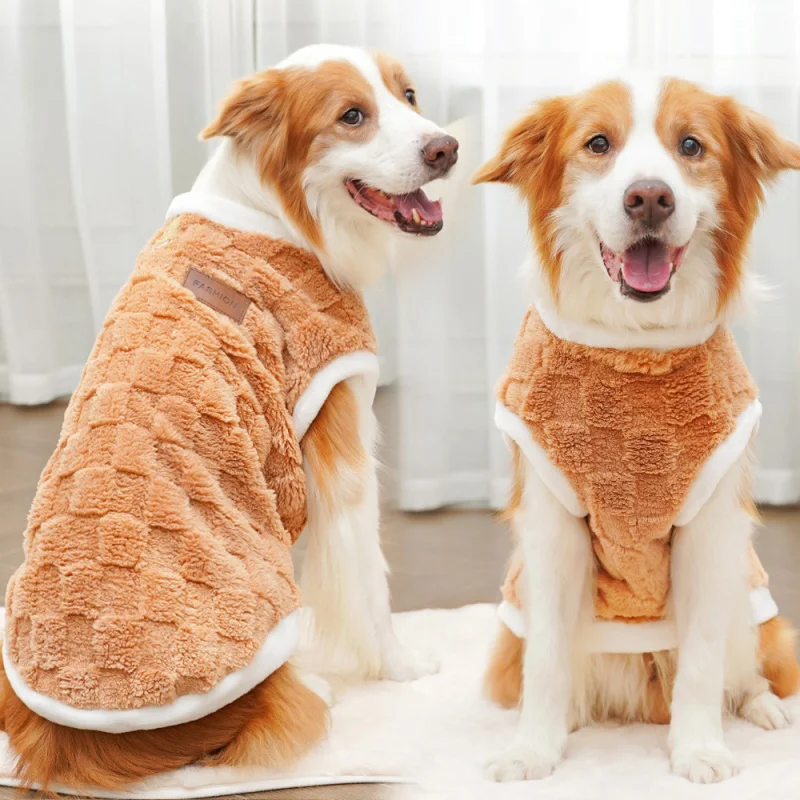 Cross-Border Pet Clothes Autumn and Winter New Cotton Clothes Plush New Clothing Golden Retriever Dog Golden Retriever