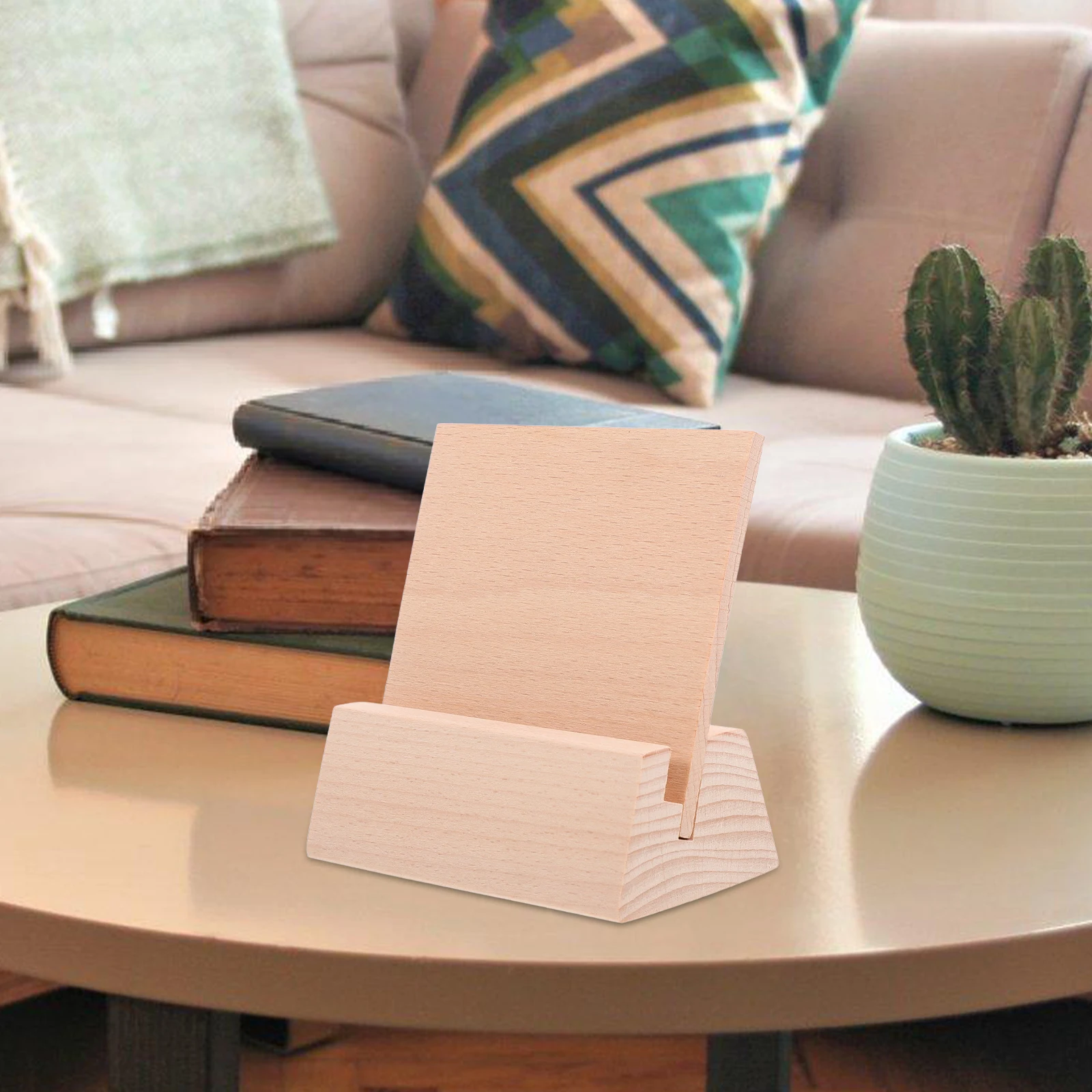 

Wooden Calendar Holder Base Rustic Wood Card Stand, Postcard Game Cards Organizer, Tabletop Display Rack, Gift Display