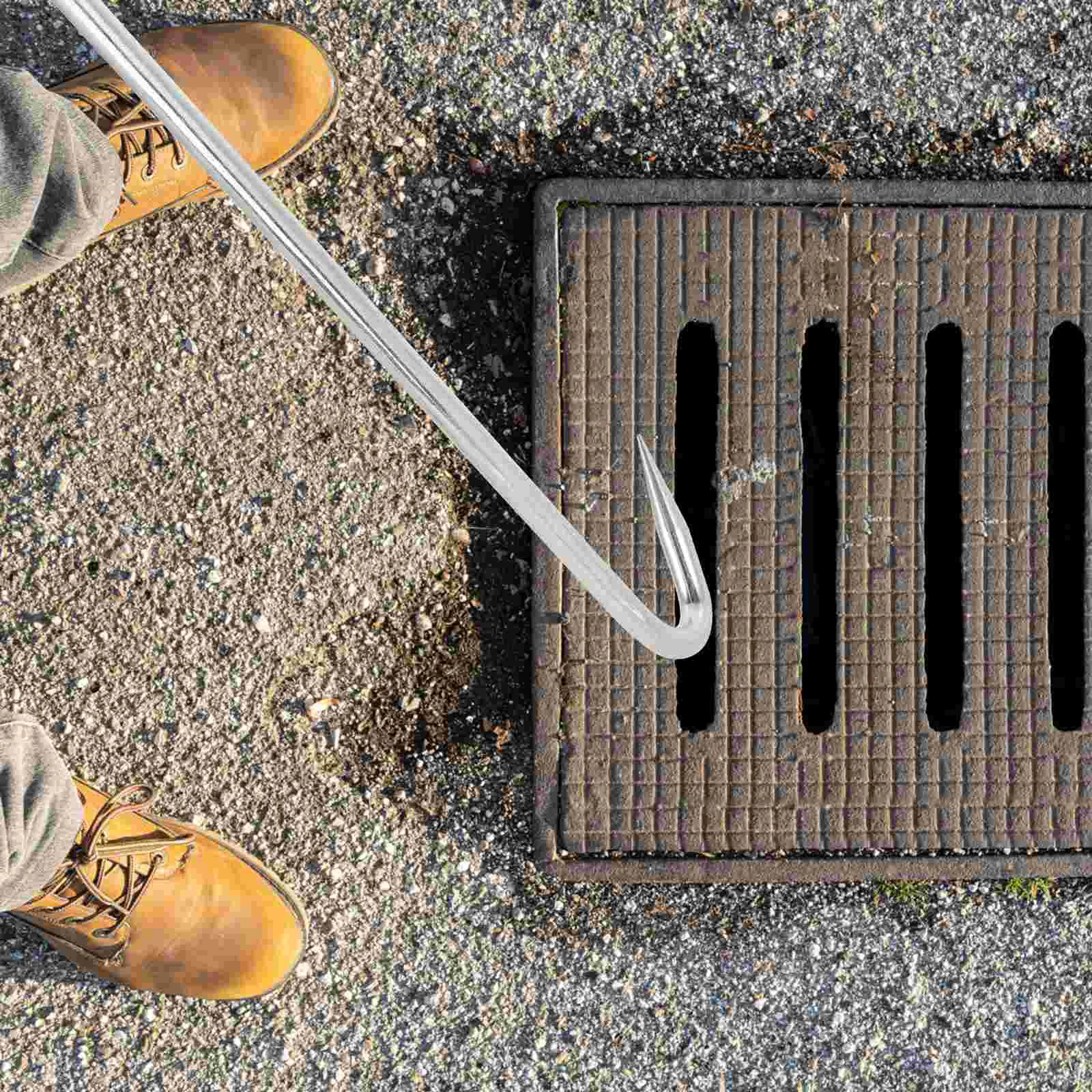 2 Pcs Hand Hook Double Guitar Cover Manhole Tool Door Lifting Roller Shutter on Bed Rails