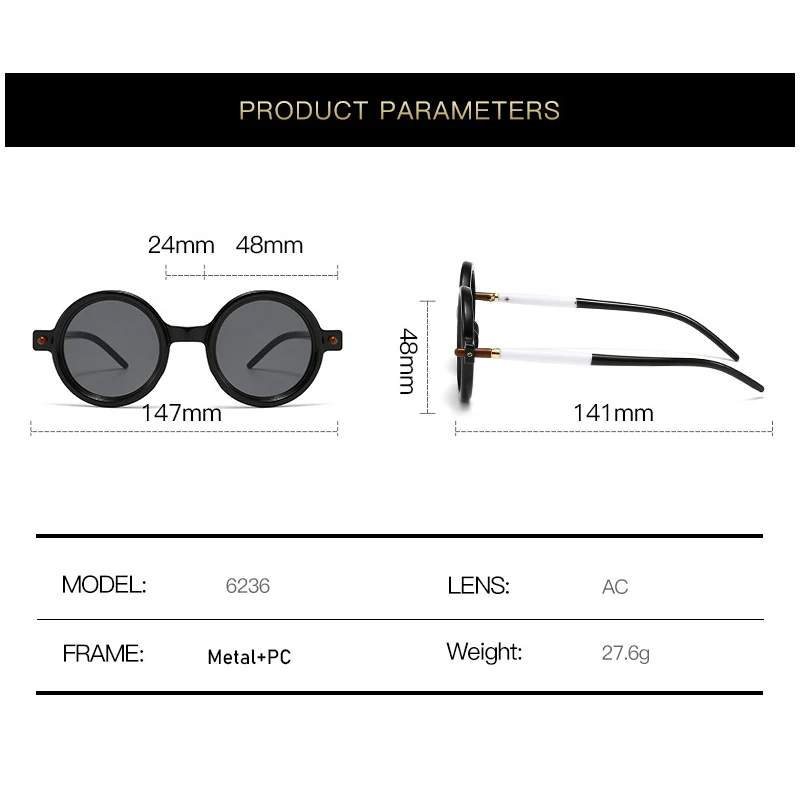 3pcs/Set Sunglasses Retro Round Women Sun Glasses Vintage Stitching Color Designer Men Eyewear Outdoor Driving Shades Eyeglasses