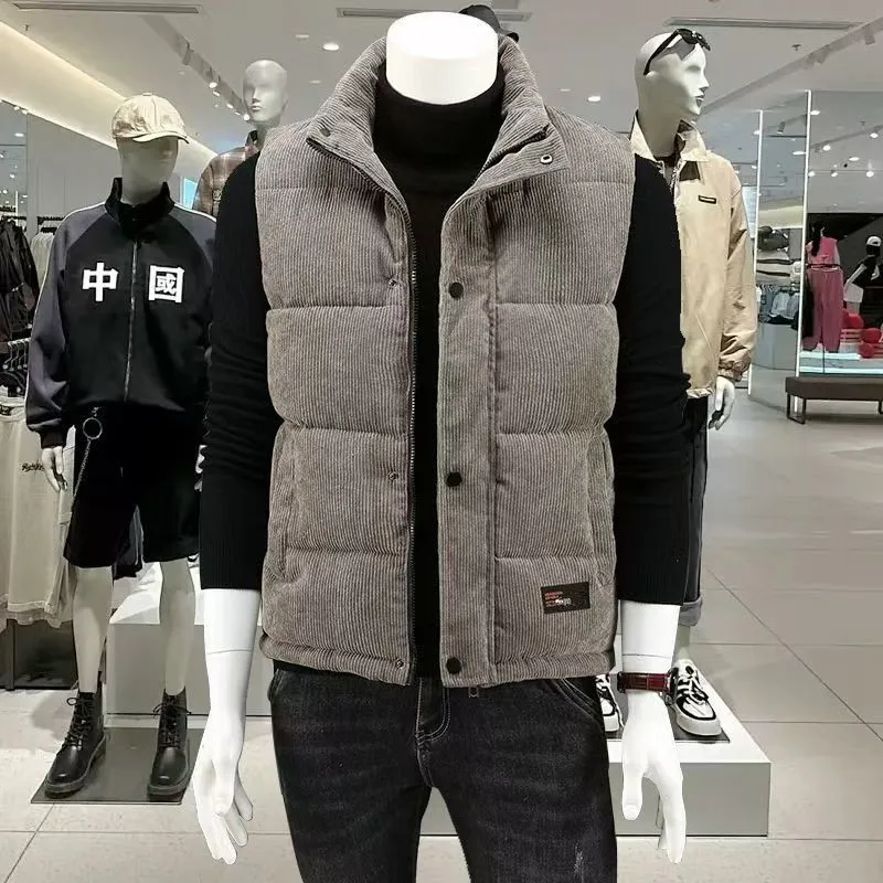 2026 Men's stand-up collar blazer winter and autumn warm denim vest stylish thick and comfortable casual shirt and coat M-5XL