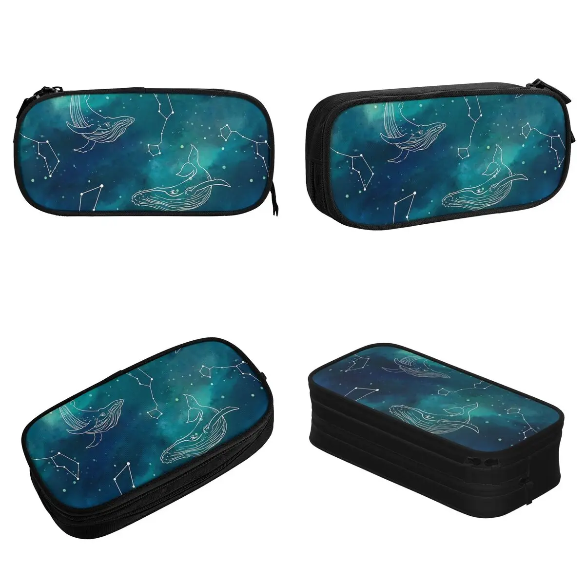 Galaxy Whale Stars Night Sky Pencil Cases Space Fantasy Pencilcases Pen Holder Kids Large Storage Pencil Bags School Stationery