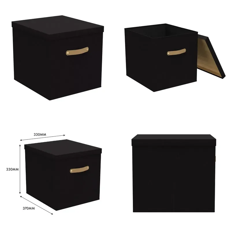 Foldable Fabric Wardrobe Storage Box With Lid Closet Organizer Container For Clothes Toys Household Items Space Saving