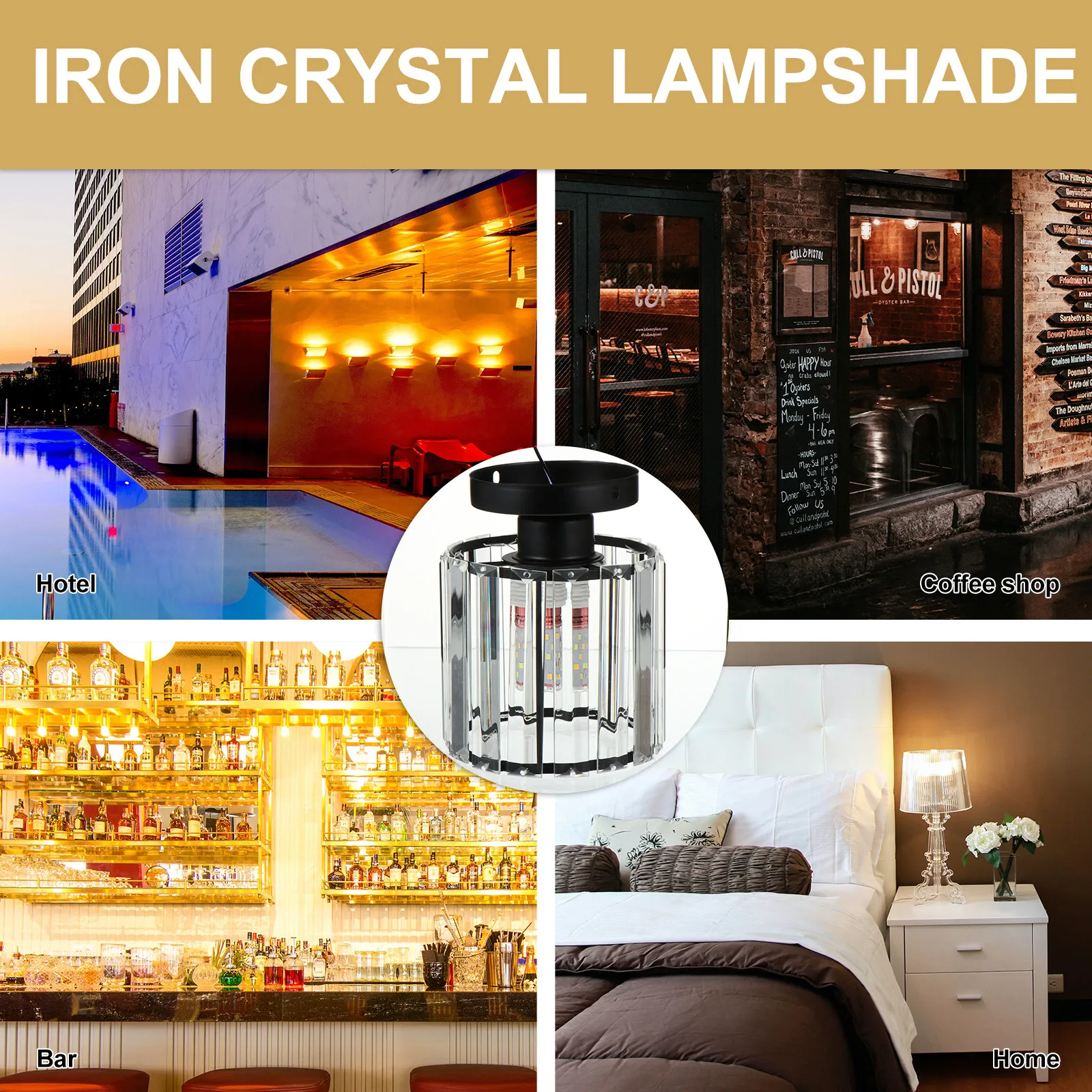 

1Pcs Ceiling Lamp Creative Crystal Decorative Bright Warm Light Simple Design for Corridor Balcony Living Room Bedroom Home