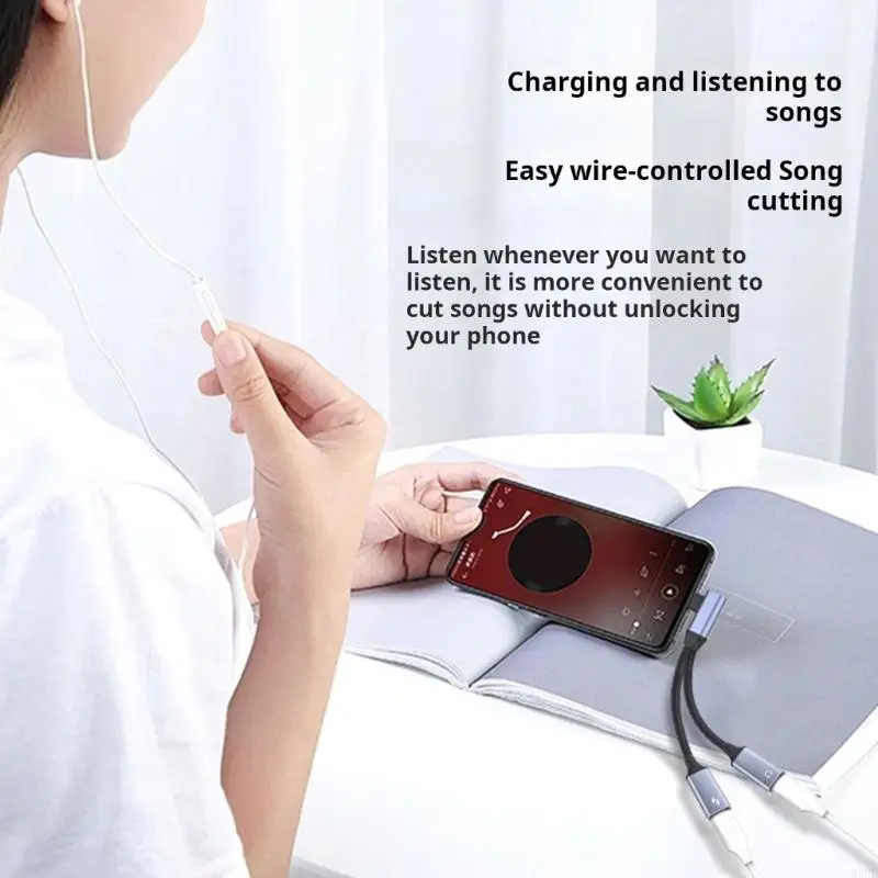 Portable Type C Sound Adapters With Technology and Simultaneous Fast Charging Capability Suitable for Music Playbacks 83CE