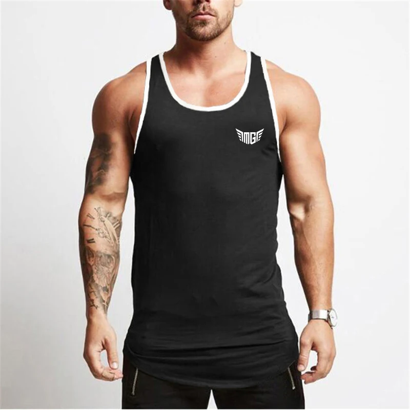 

New Mens Workout Muscle Fitness Sleeveless Singlets Casual Fashion Vest Bodybuilding Gym Clothing Sporting Cotton Tank Top