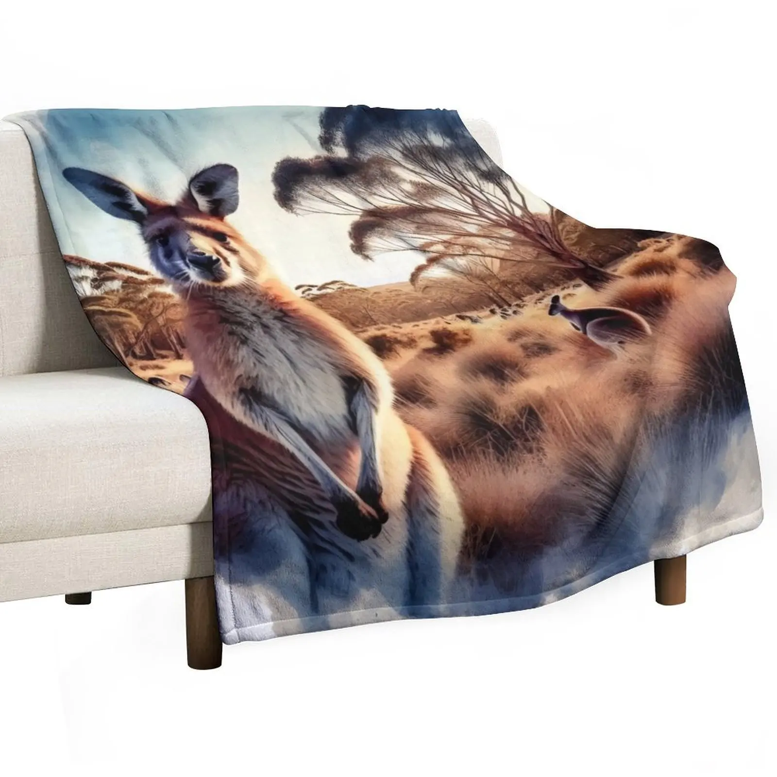 

Kangaroo Throw Blanket cosplay anime Travel Hairys Luxury Brand Blankets