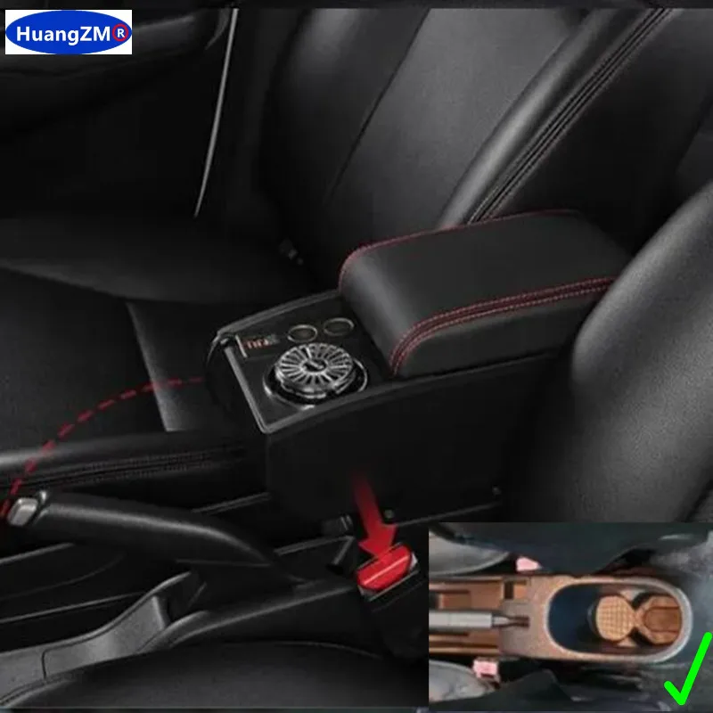 

For peugeot 207 armrest box For peugeot 207 CC Car Armrest box double-layer storage box cup holder Retrofit Car accessories