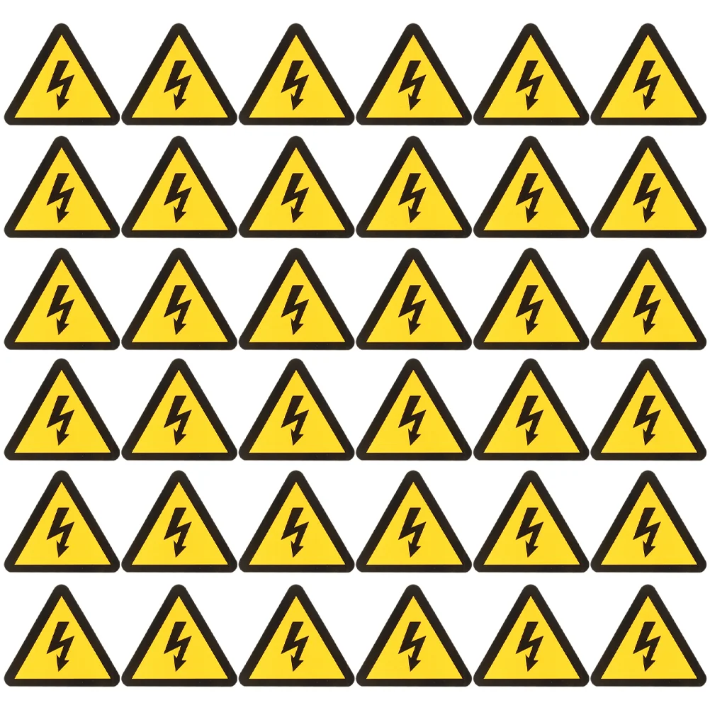 50 Stickers Anti-electric Shock Label Warning Fence Sign Safety Decals High Voltage Panel Labels Caution Car Fire Extinguisher