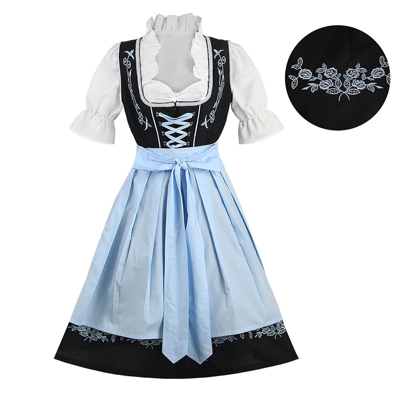 

Женский немецкий баварский костюм для фестиваля пива Октоберфеста, платье с вышивкой Dirndl для карнавальной вечеринки