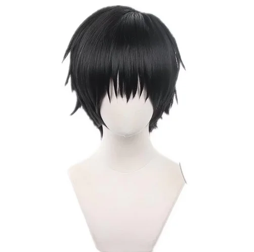 Short Black Men's Anime Role Play Wigs Toji Fushiguro Jujutsu Kaisen Synthetic Fiber Cosplay Costume Wigs