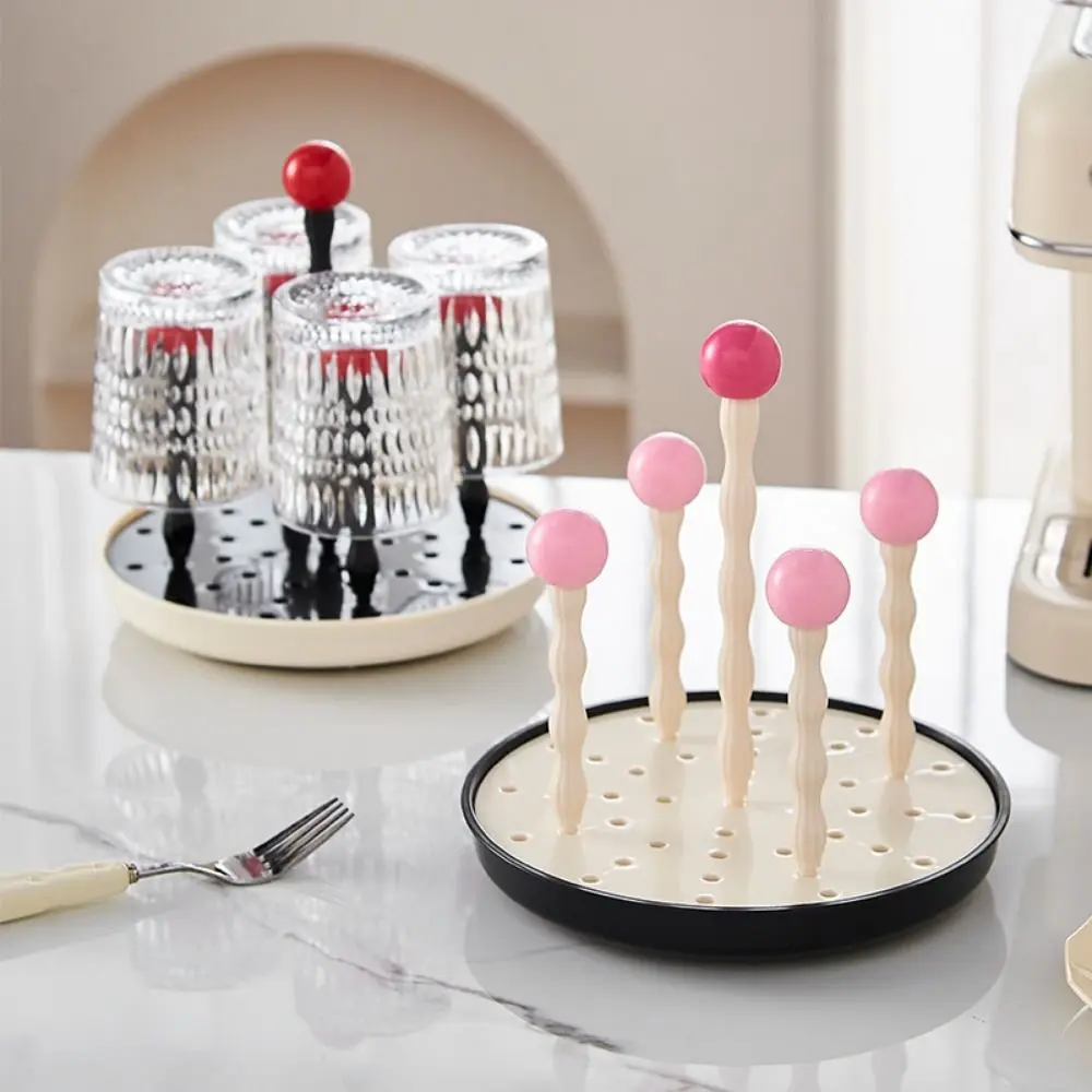 

Creative Rotating Drying Rack Detachable Center Handle Rotatable Cup Holder Rotatable Bottom Plastic Cup Storage Holder