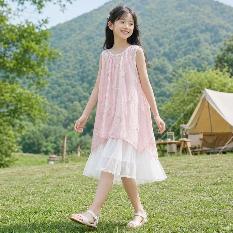 Girls Casual Chinese Clothes Perform Cheongsams Fashion Girl Hanfu Summer Modern Qipao Baby Vestido Kids Dress 10T Tang Dresses