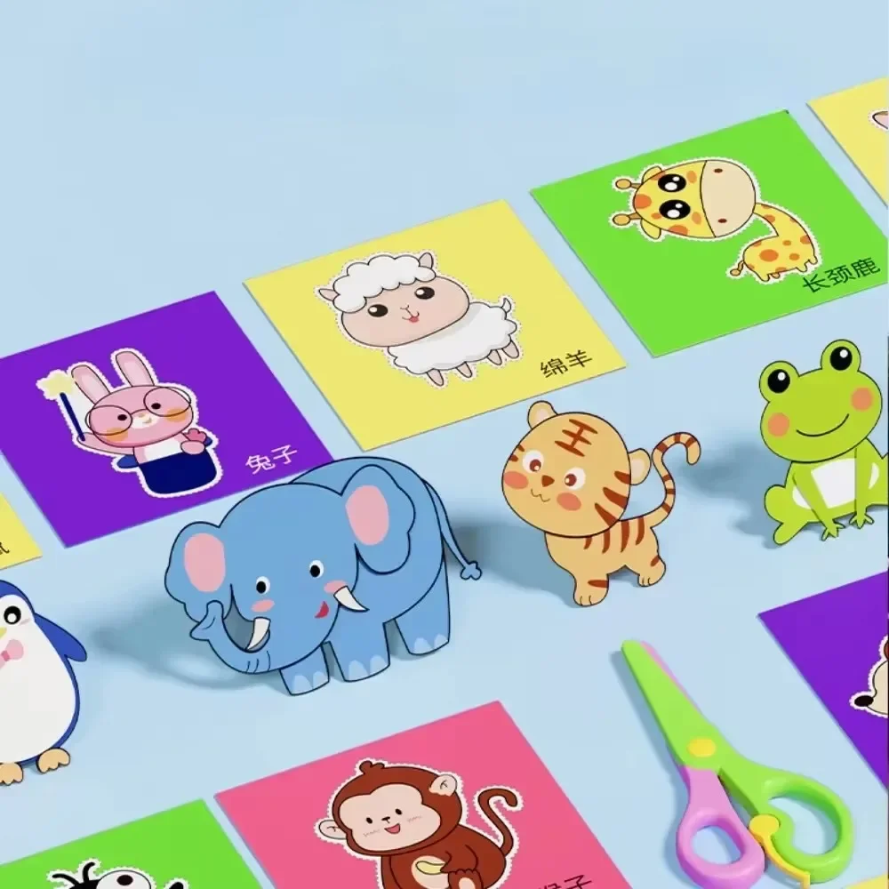 100 szt. Ręcznie Robione Wycinanki Papierowe Książeczki Zabawki Kreatywne dla Dzieci DIY Kreskówkowe Papierowe Scrapbooking Zabawki Artystyczne Zabawki Edukacyjne dla Dzieci Prezenty