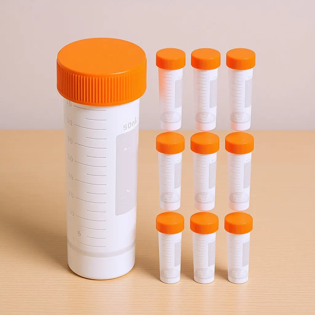 

10Pcs Clear Plastic Centrifuge Tubes 50Ml with Tight Seal Caps Lab Test Tubes for Scientific Research and Storage