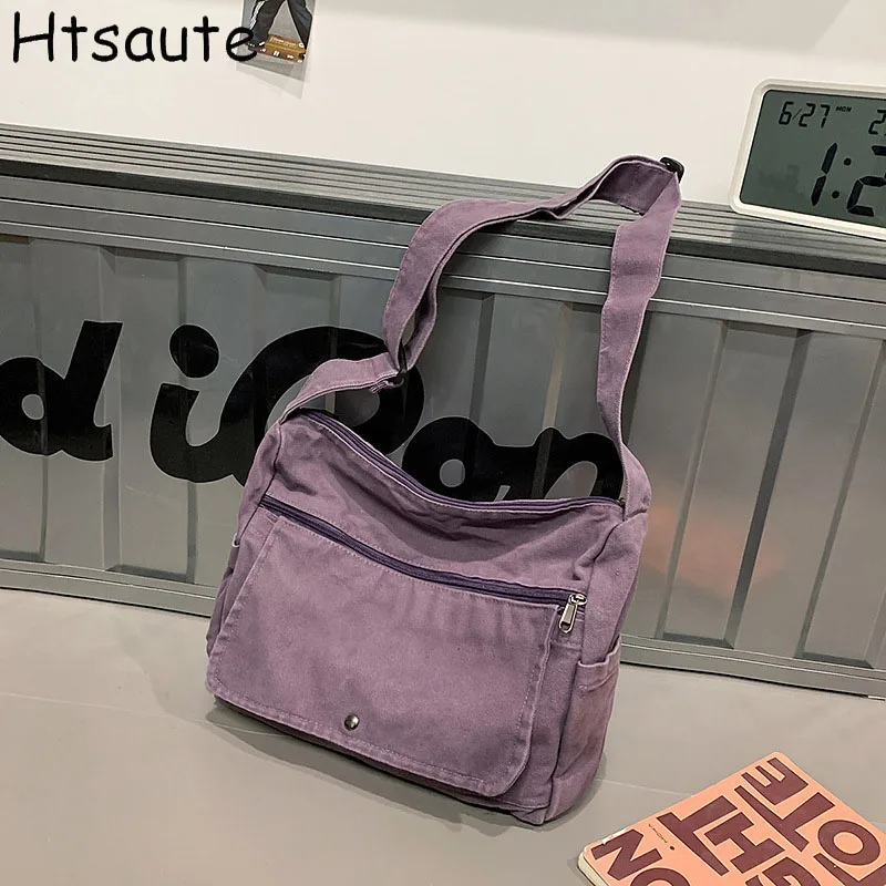 

Shopping Nylon Handbag with Zipper Large Capacity Fashion Shoulder Bags College Student Commuting Tote Bag Women Handbags