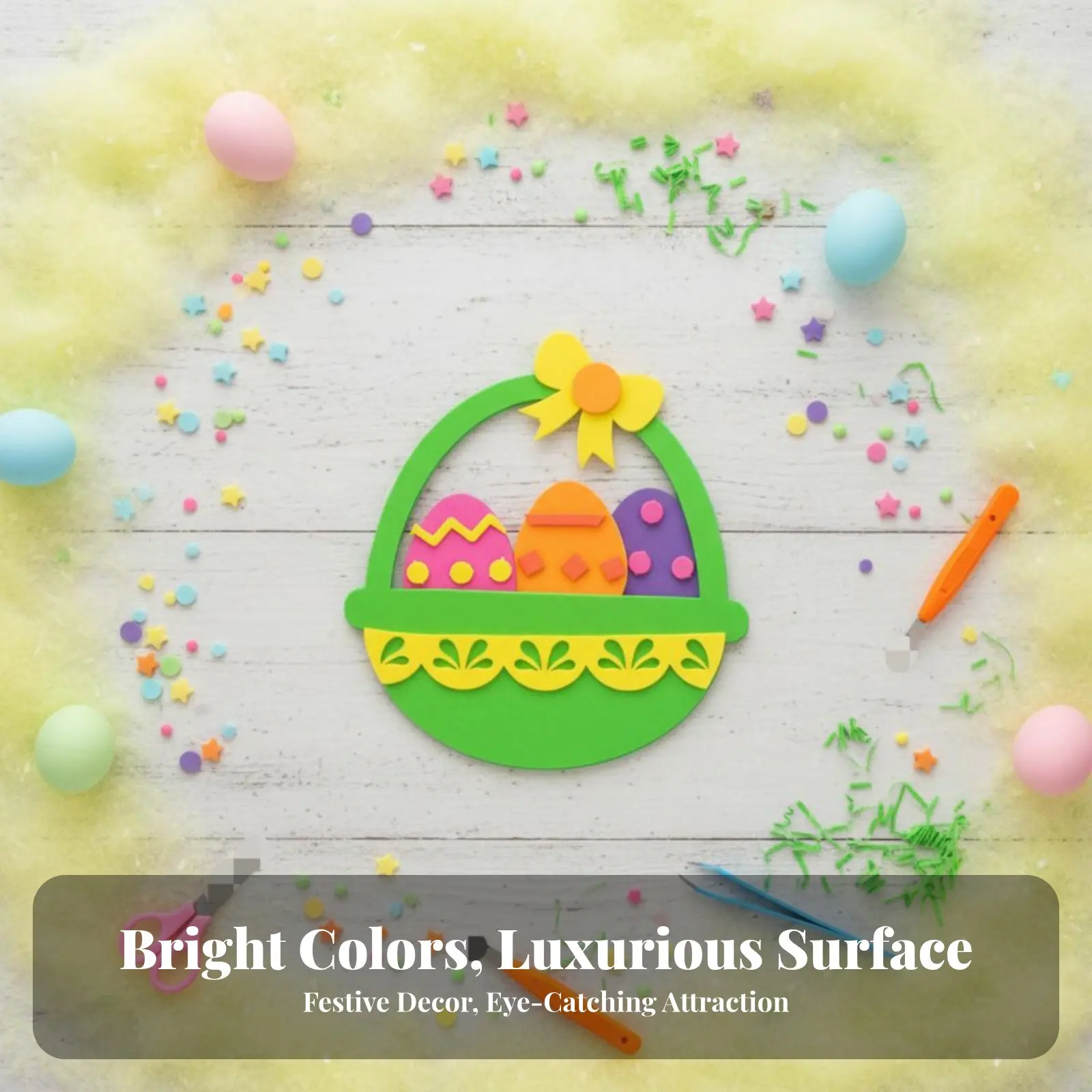 

Набор для создания пасхальной корзины своими руками: корзина из пенопласта без клея, набор для творчества из самоклеящегося пенопласта, прост в использовании, для творческого и увлекательного досуга