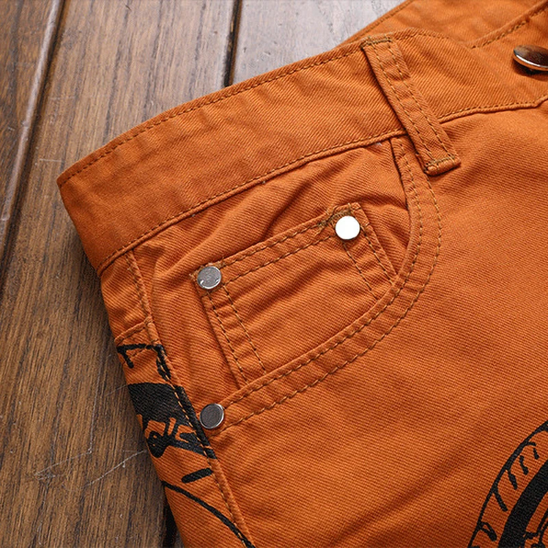 Summer Men's Fashion Luxury Y2k Korean Style Jeans Brand Solid Big Size Brown Denim Pants For Men Casual Skinny Pencil Trousers