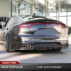 Rear Bumper Diffuser Lip Carbon Fiber Spoiler For KIA Stinger GT EX Hatchback 4-Door 2018-2022 Rear Diffuser Lip Spoiler Guard