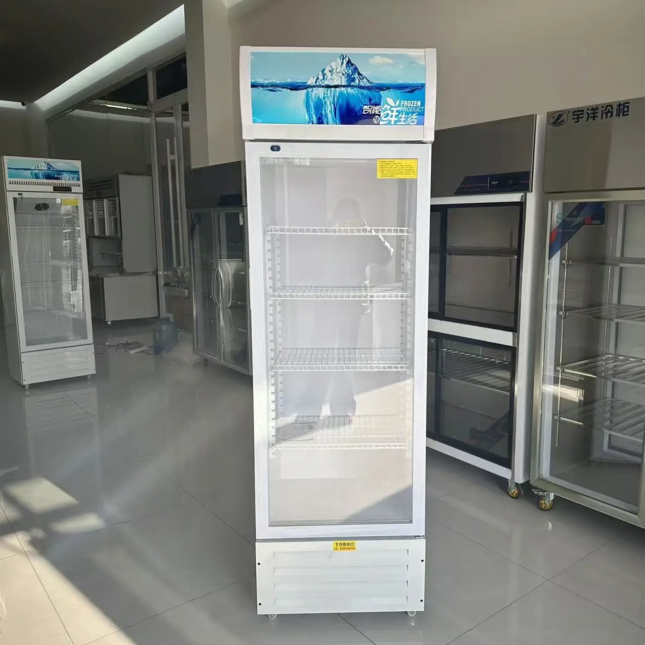 Gabinete Refrigerado para Exibição, Refrigerador Vertical para Bebidas, Freezer Comercial para Exibição de Bebidas, Gabinete para Exibição de Sucos de Frutas