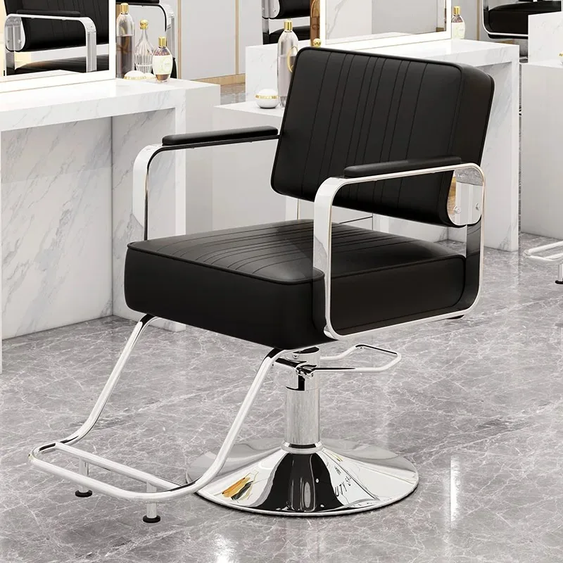 Internet-famous Barber Chairs Stainless Handrail Barber Chairs Raised Lowered Commercial Furniture Fotelki Fryzjerskie ZY40LFY
