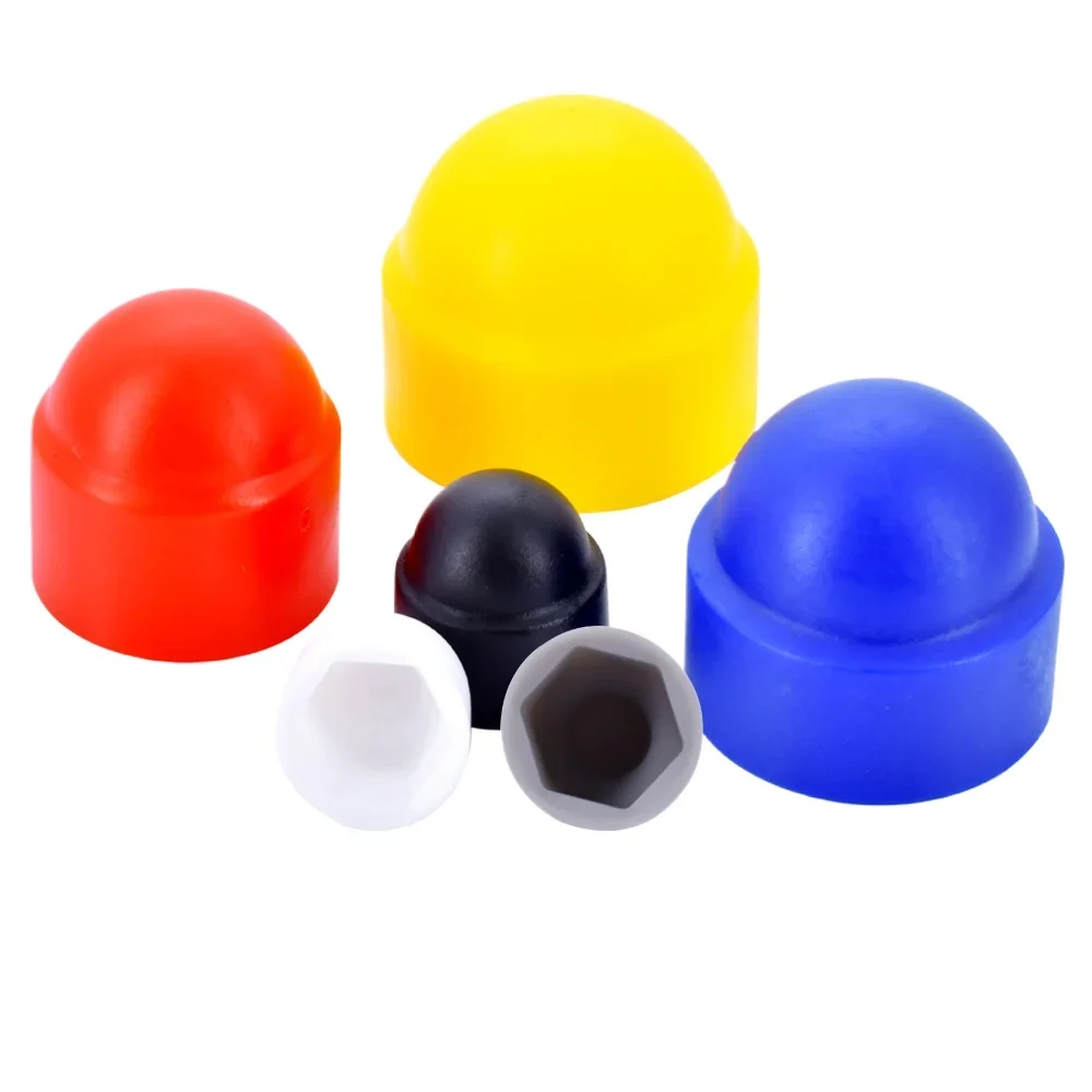 M3-M24 PE Plastic Hexagon Protection Cap Socket Hex Caps Nut Cover Acorn Plastic Hexagon Bolts Nut Car Wheel Exterior Decoration
