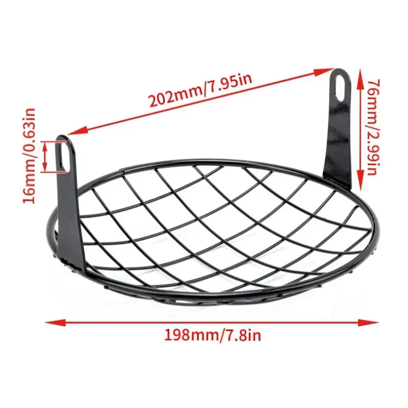 

Popu For Universal Harley Triumph Honda HeadLamp Mesh Grille Lampshade Metal Retro Motorcycle Headlight Protector Cover Fit