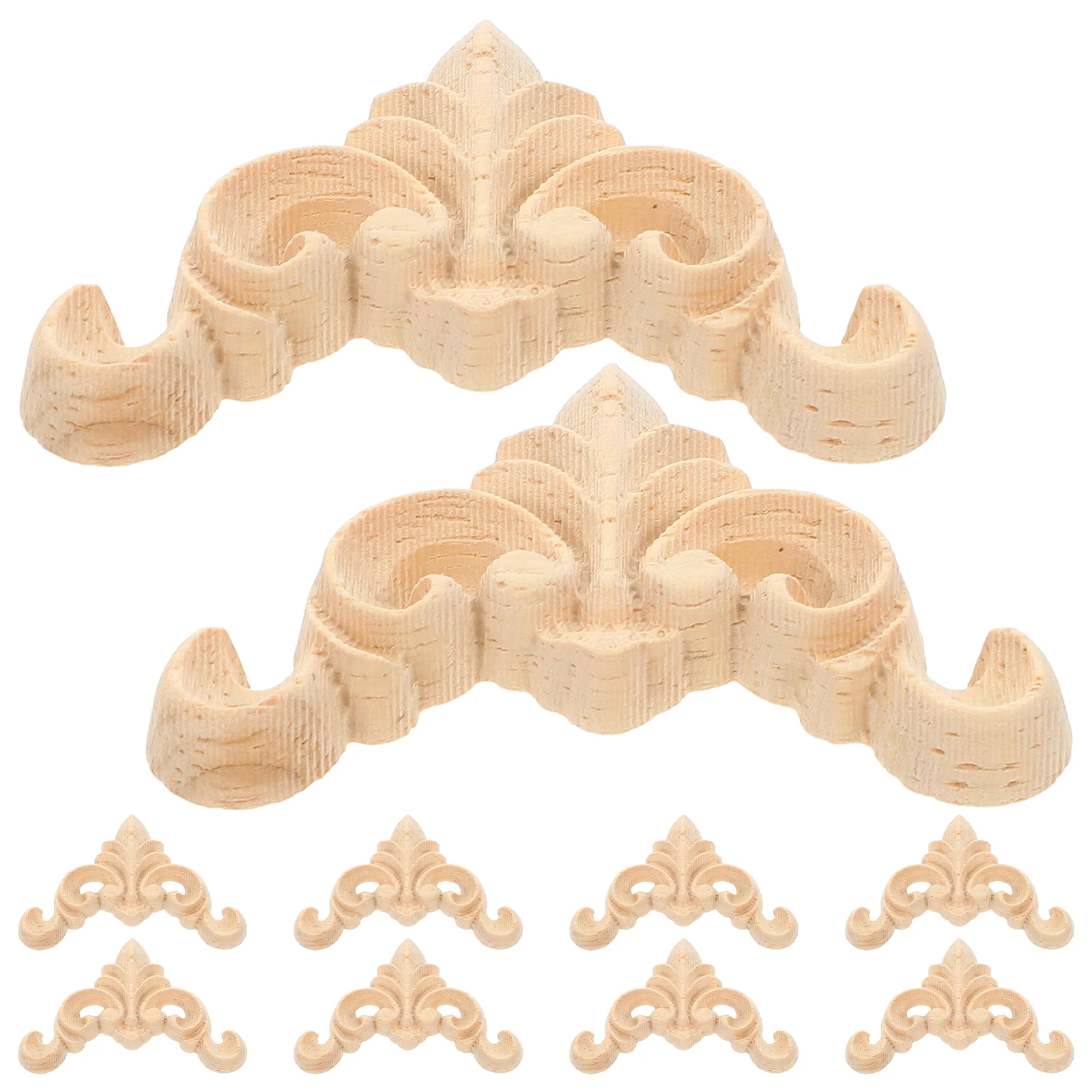 

12 Pcs Wood Carved Applique Home Decoration Furniture Flower Pattern Solid Wood European Style Rose Embellishment Bedroom
