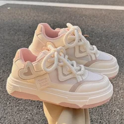 2024 Platform Sneakers for Women Popular Autumn Style All-match Womens Trendy School Thick Sole White Pink Shoes Lolita Sneakers