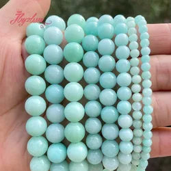 Amazonite Jades Blue Round Bead For Jewelry Making Strand 15