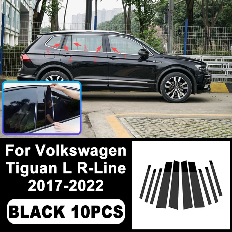 

B/C Pillar Stickers For Volkswagen VW Tiguan L R-Line 2017-2022 - PC Window Decorative Trim for Middle Pillar,Car Accessories