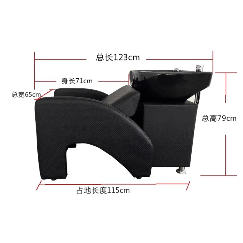 Comfortable Shampoo Chair Beauty Salon Head SPA Hair Washing Chair Ceramic Basin Silla De Lavado De Cabello Salon Furniture