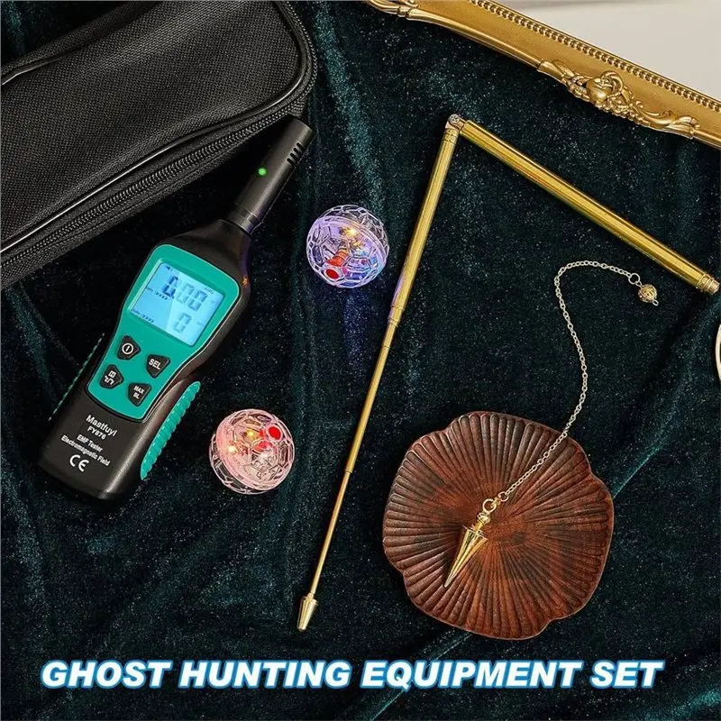 DT35 Cat Ball Emf Sensor Tester Detector, 5 Pcs Equipment Kit, Divining Rod, Pointed Cone Pendulum For Indoor Outdoor