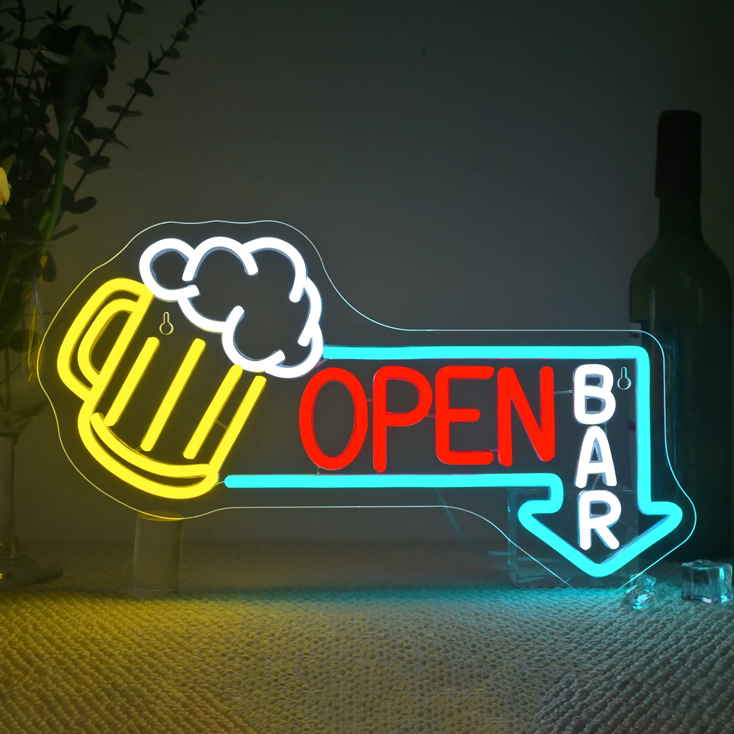 

Cold Beer Open Neon Sign Wall Decor for Cold Beer LED Neon Light Colorful for Man Cave Store Bar Party Bistro Party