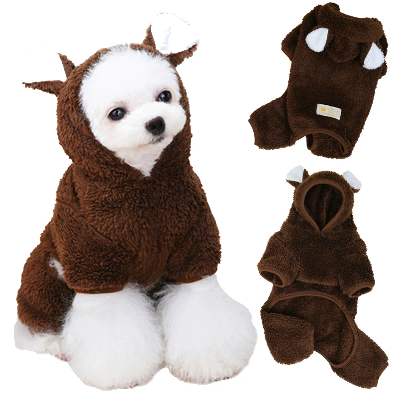 

Dog Jumpsuit Bear Molding Winter Warm Dog Clothes Fleece Pet Pajamas Small Dogs Chihuahua Costume Yorkie Puppy Hoodies Pug Coat