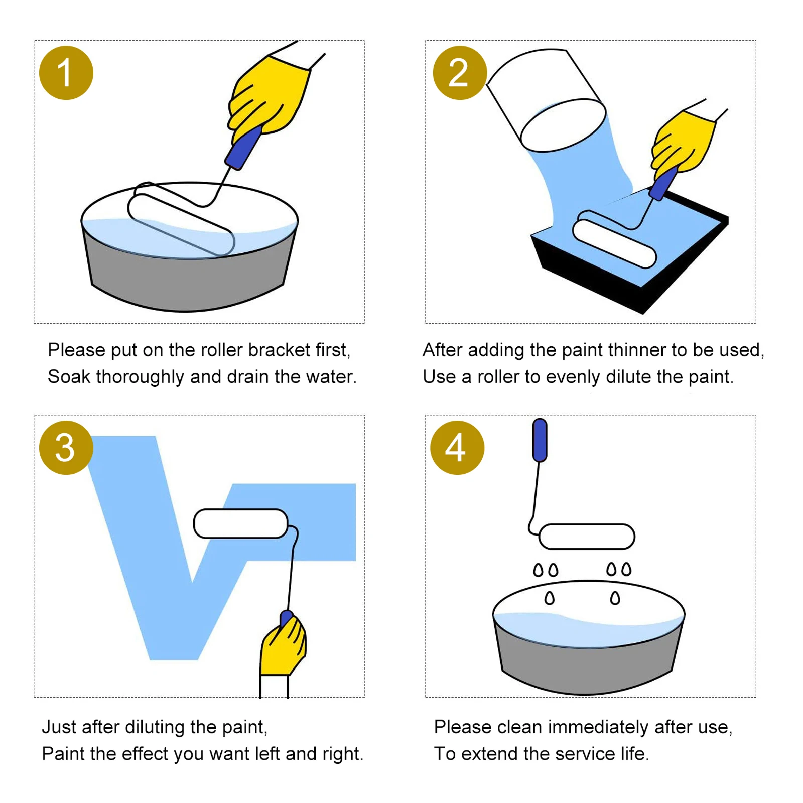 

1Set Paint Roller Frame Small Paint Roller Covers Portable Replacement Sleeves Efficient Wall and Painting Supplies Kit