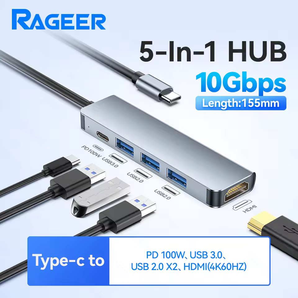 RAGEER 7-in-1 도킹 스테이션 사용 예시