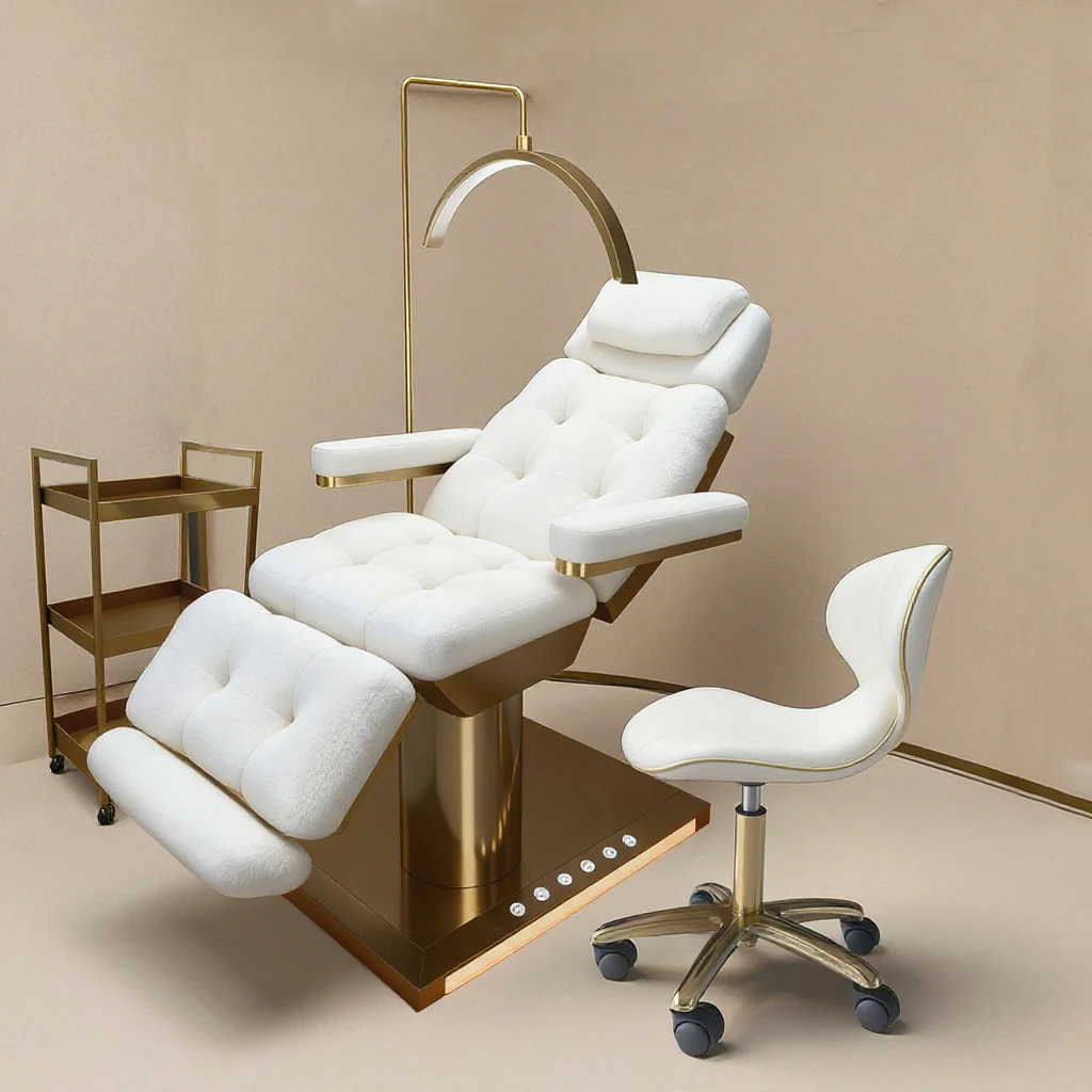 

Adjustable Electric European Metal Beauty Bed Spa Salon Face Bed, Massage Table with Eyelashes