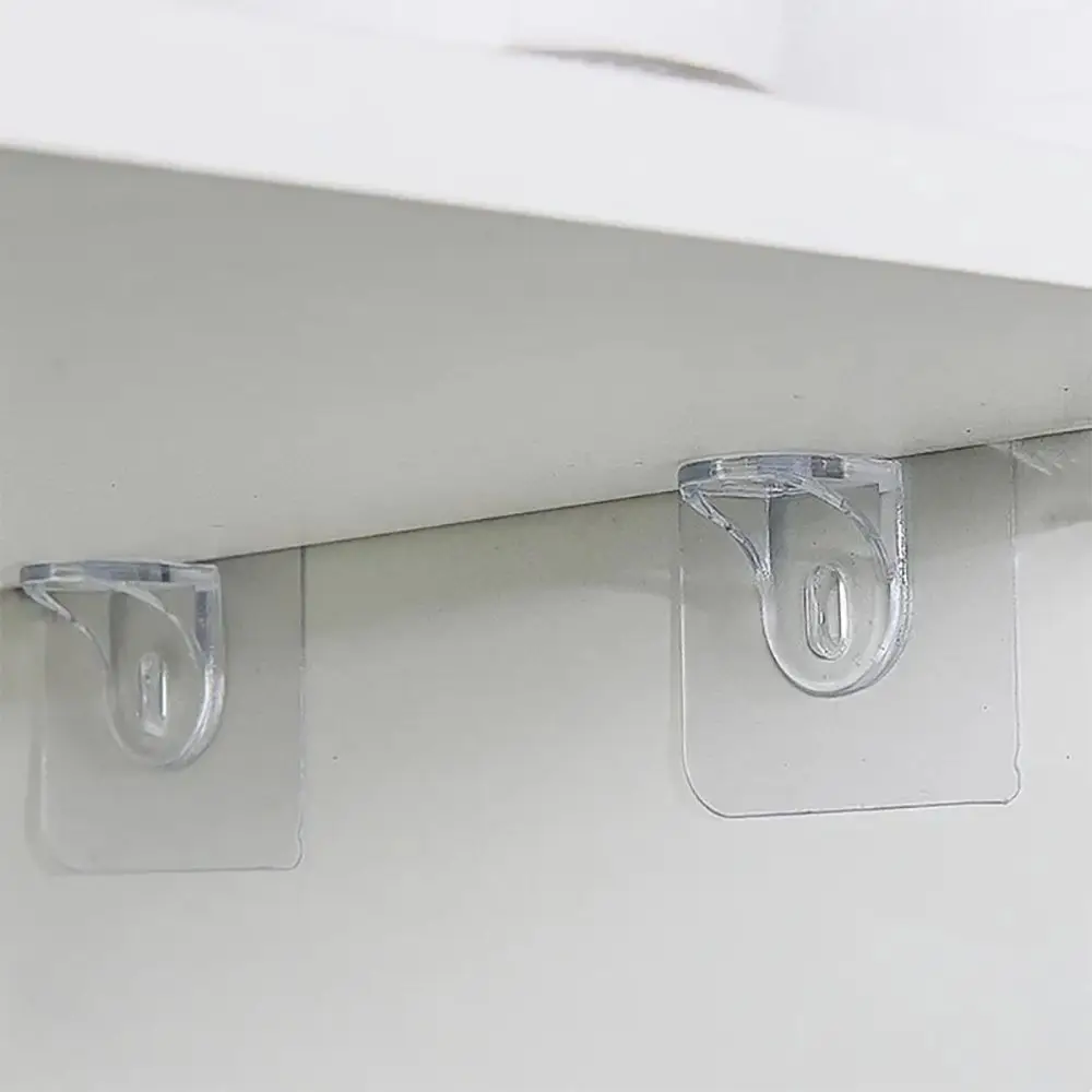 1/10Pcs Shelf Support Hooks Clear Self Adhesive Partition Plate Holder Without Trace Punch-Free Home Closet Cabinet Bracket